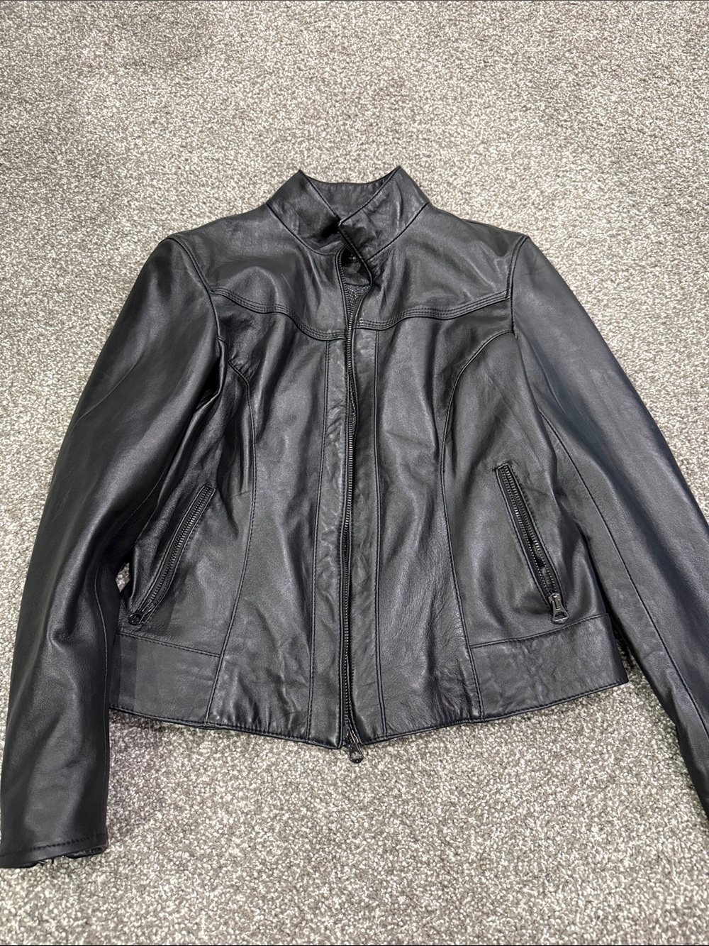 Classic Women's Black Leather Jacket
